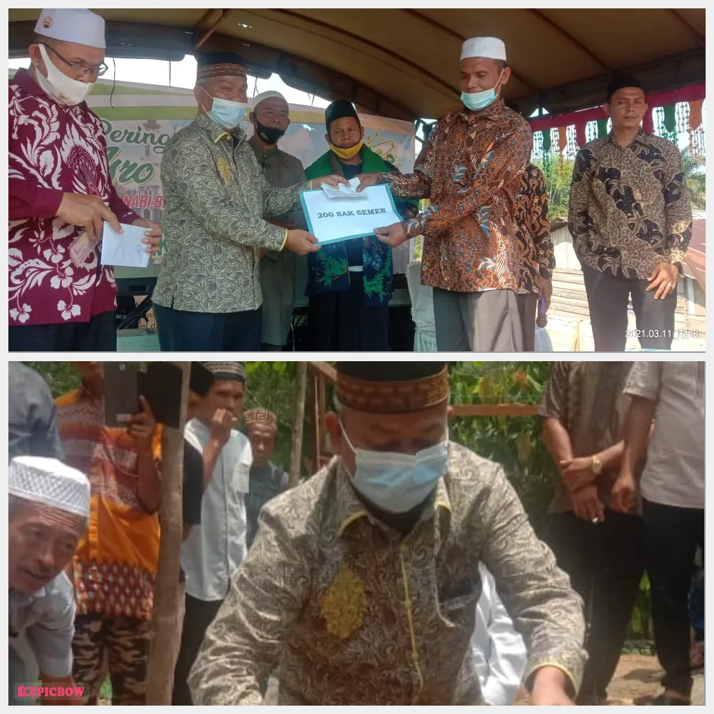 Wabup Zarnawi Pasaribu Letakan Batu Pertama Pembangunan Masjid Nurul Iman Sosopan dan Baburrohma Sei Korang