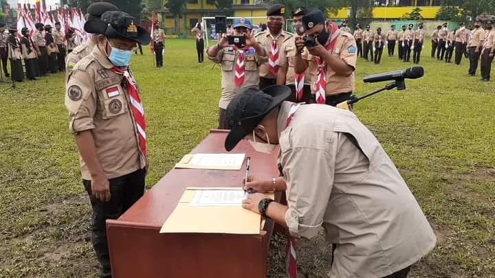 Satgas Pramuka Peduli Penanggulangan Covid-19 Kwardasu Dikukuhkan. *Tim Reaksi Cepat Siaga Bencana Akan Dibentuk