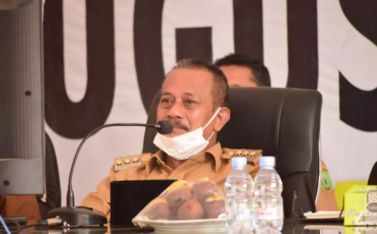 Bupati Palas TSO Ikuti Rakor Penekanan Kasus Covid-19 secara Virtual