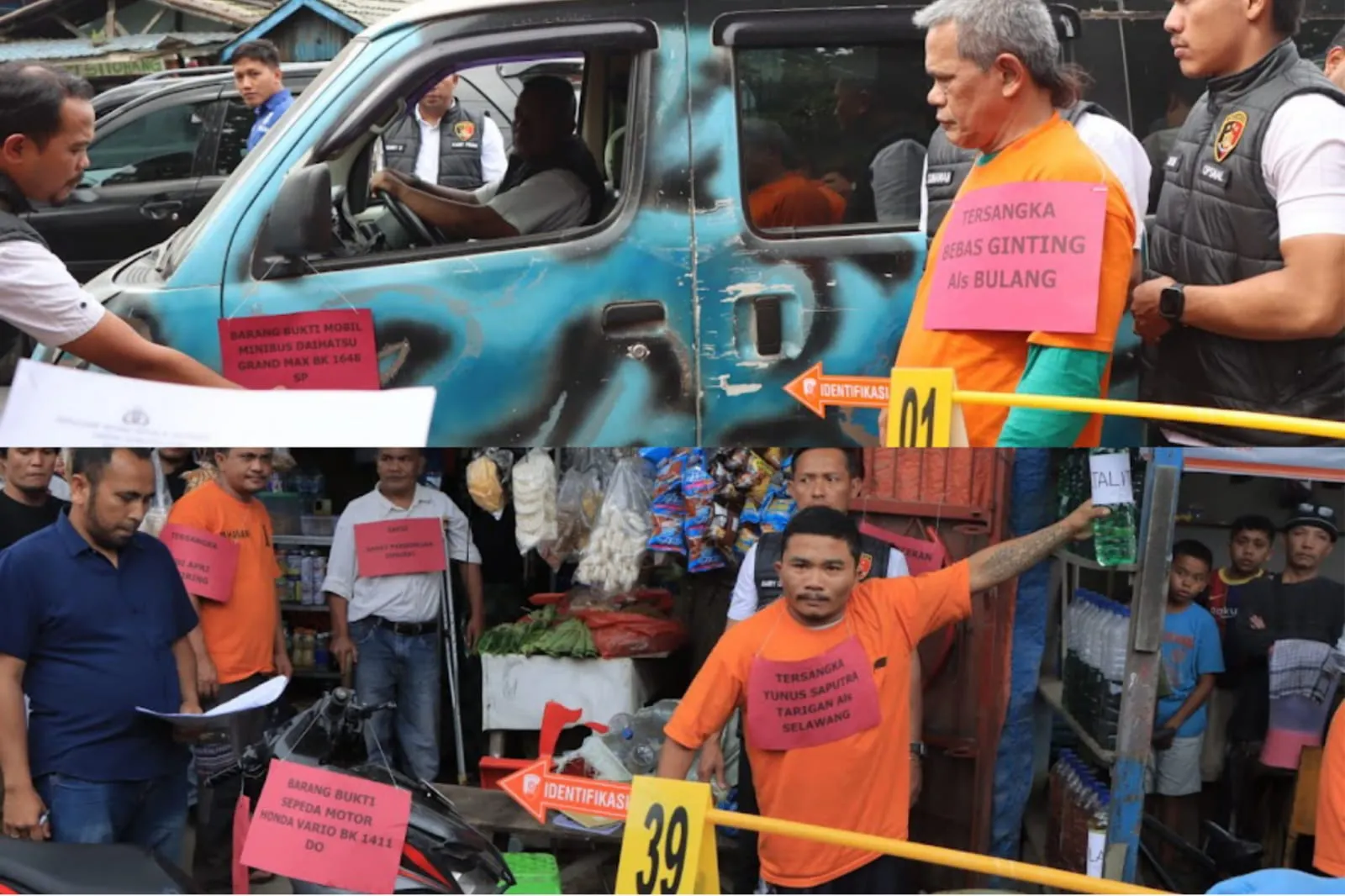 3 Tersangka Pembunuh Wartawan Sempurna Pasaribu Sekeluarga Perankan 57 Adegan Rekonstruksi.