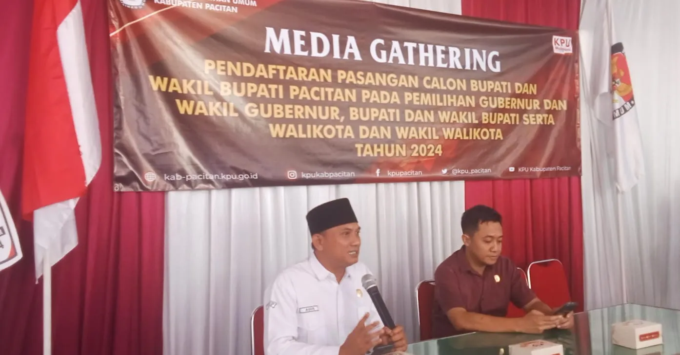 Media Gathering Tahapan Pendaftaran Pasangan Bupati dan Wakil Bupati Pacitan Tahun 2024.