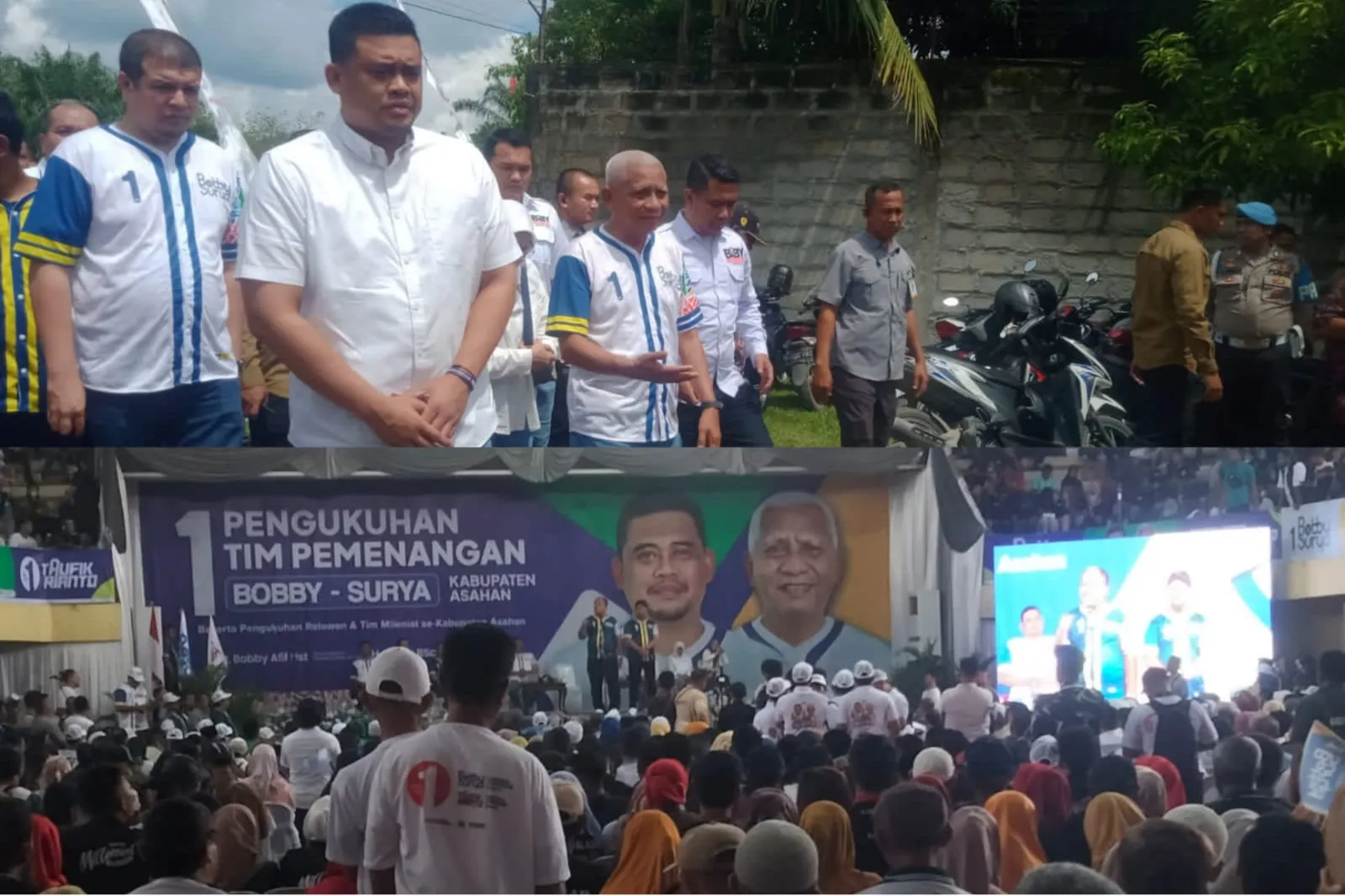 Ribuan Massa Sambut Kedatangan Bobby -Surya di Kisaran.