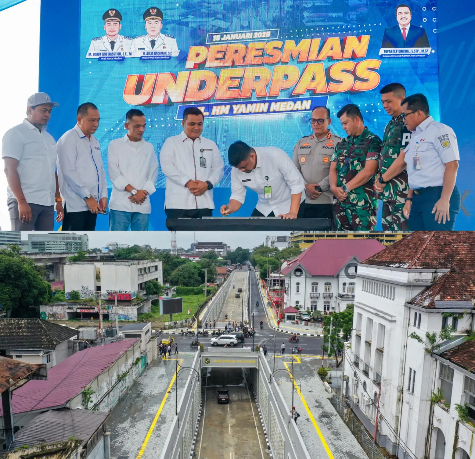 Bobby Nasution Resmikan Underpass Jalan HM Yamin