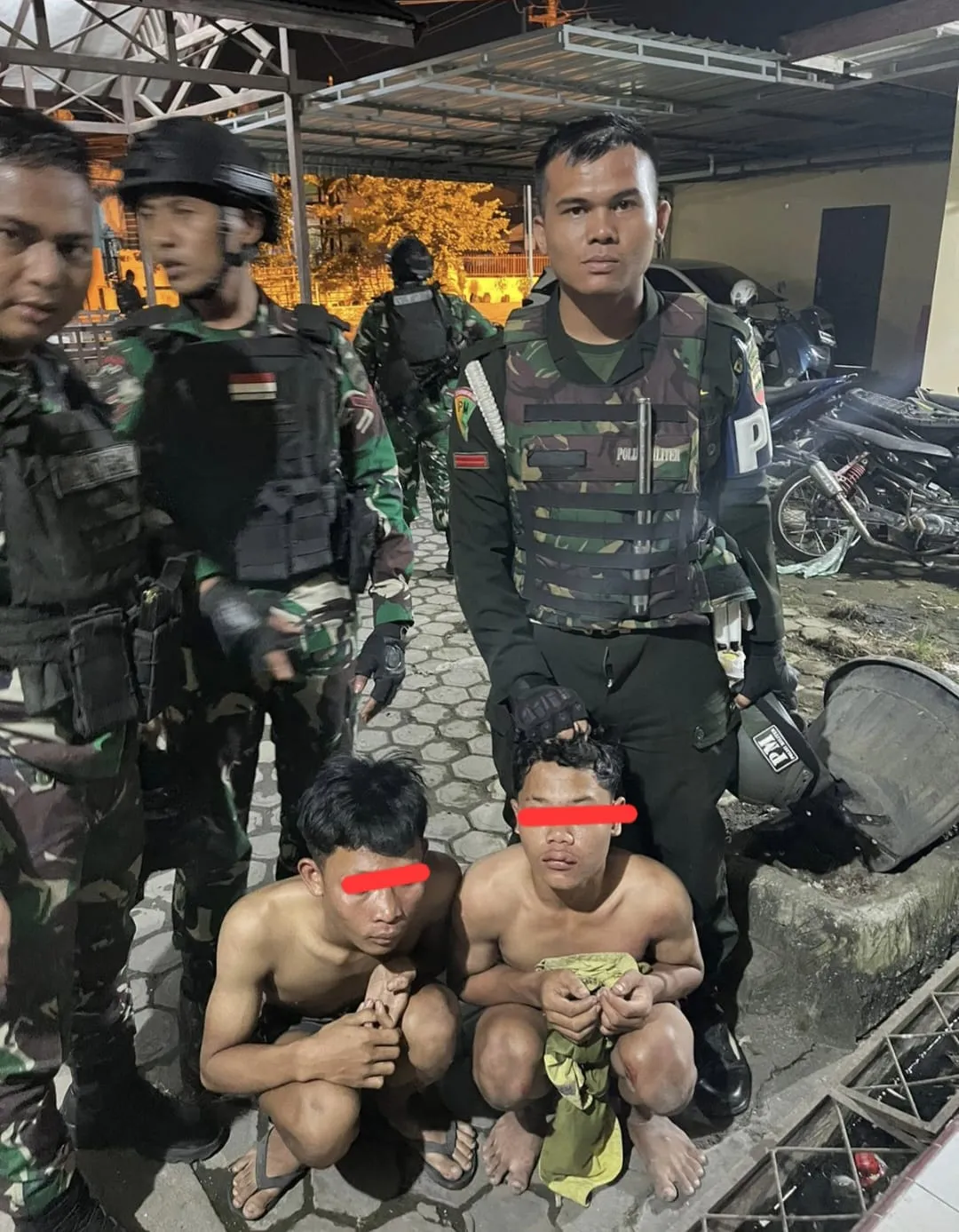 Terjadi Baku Hantam Brutal. Denpom I/5 Medan Ringkus Dua Geng Motor Bersenjata Samurai