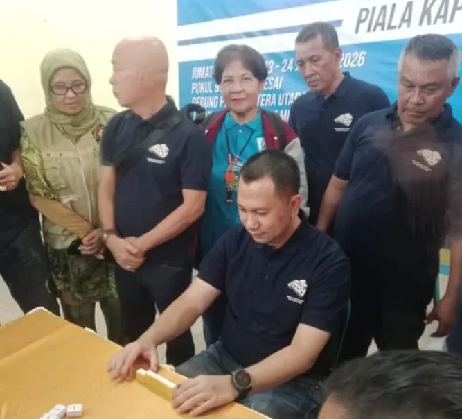 Kapolrestabes Medan Buka Pertandingan Domino HPN 2026. Wartawan PWI Antusias