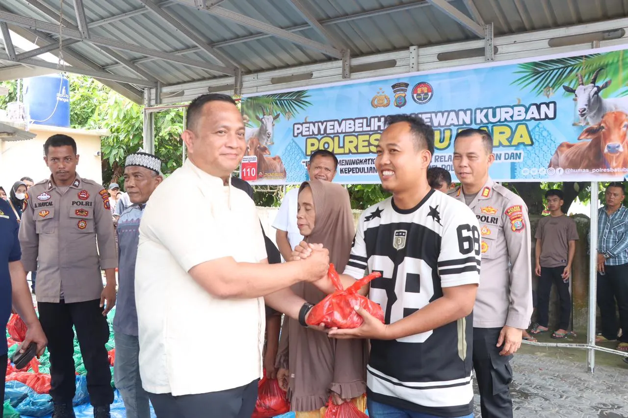 Polres Batu Bara Tebar Kepedulian di Idul Adha, 27 Hewan Kurban Dibagikan untuk Masyarakat