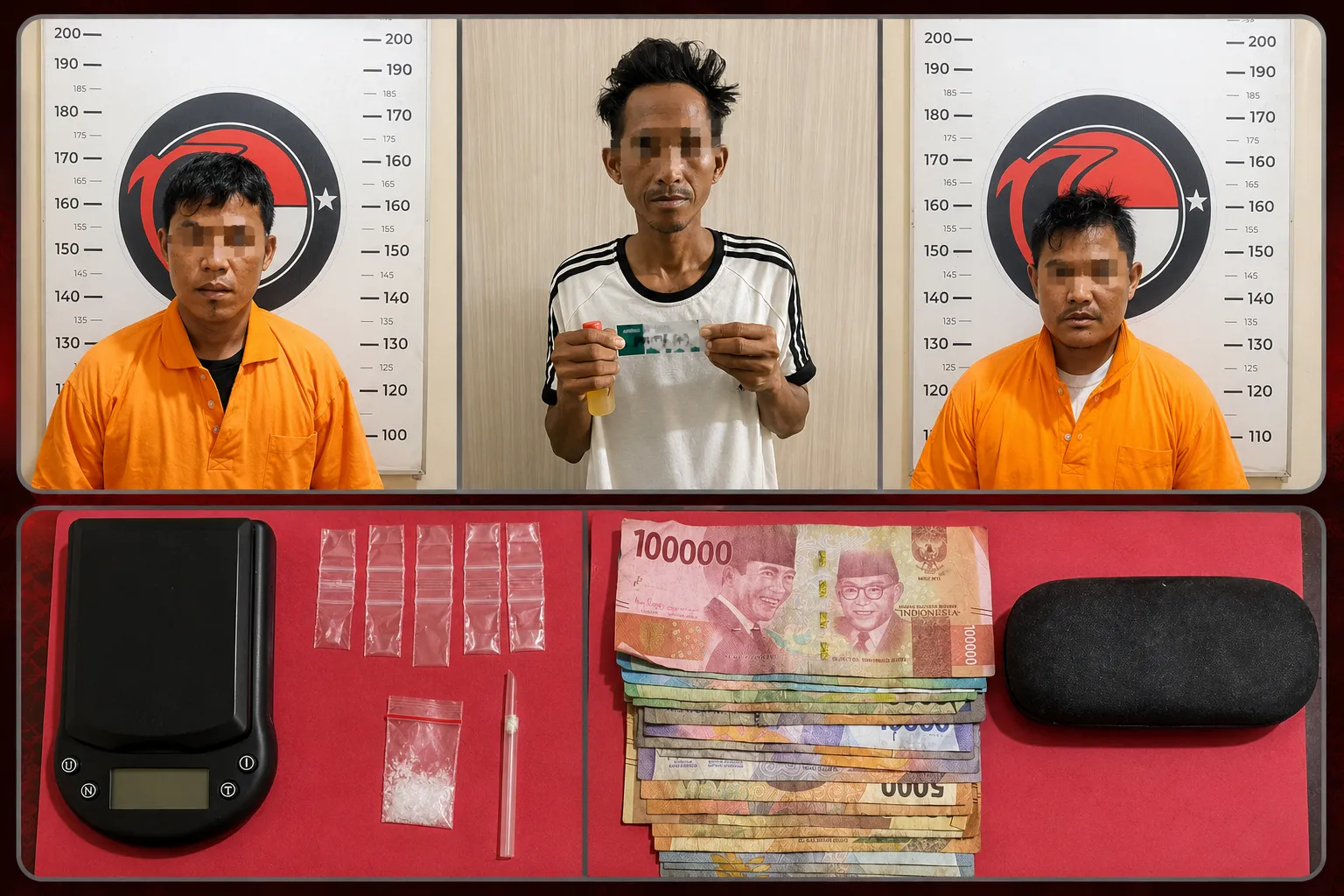 Satresnarkoba Polres Batu Bara Gerebek Sarang Narkoba di Tanjung Tiram, Tiga Pria Diamankan