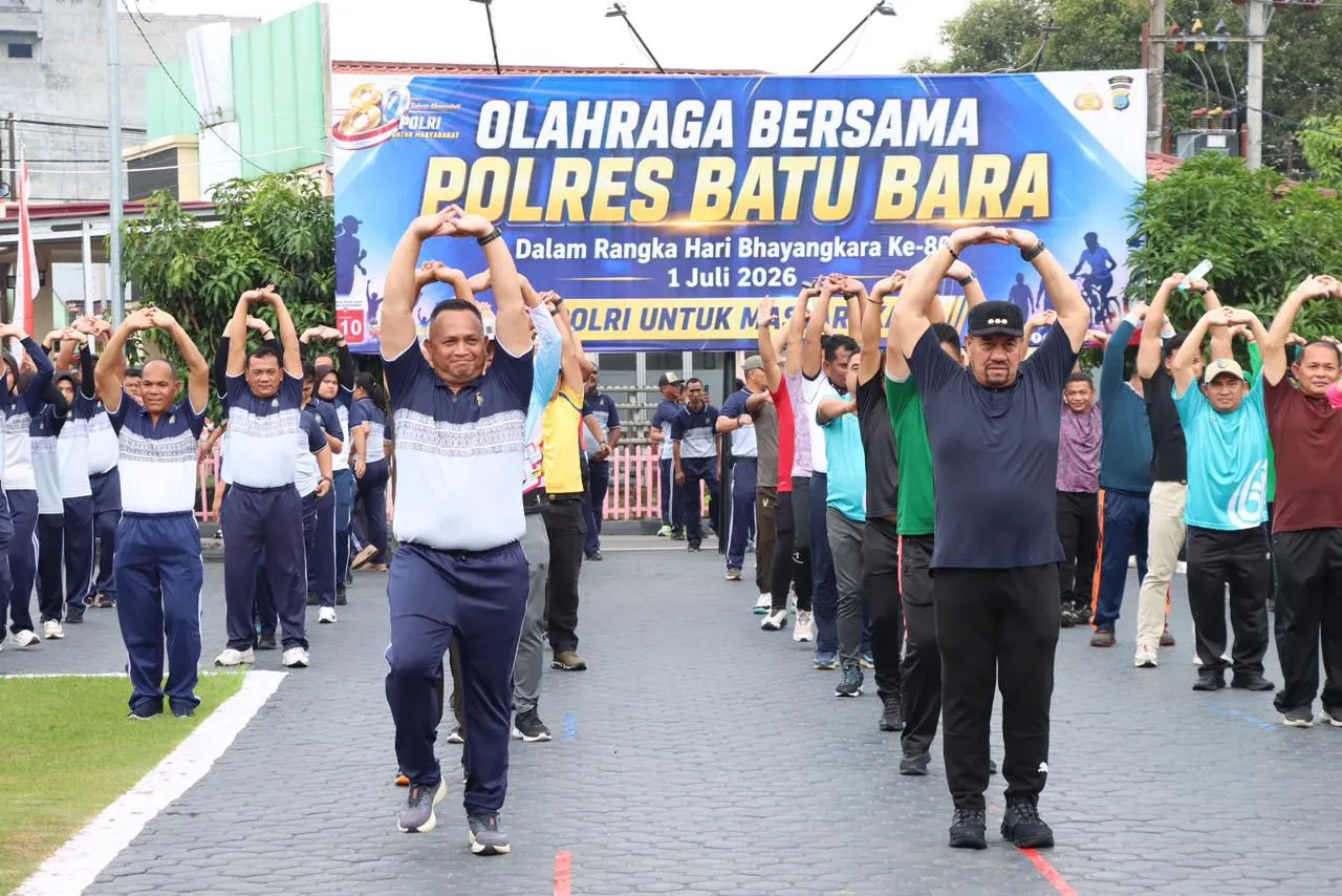 Polres Batu Bara Perkuat Sinergi Lewat Olahraga Bersama Sambut Hari Bhayangkara ke-80