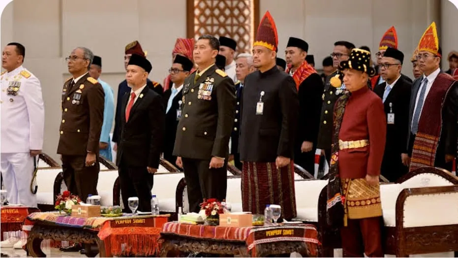 Gubernur Bobby Nasution Bersama Forkopimda Mengikut Upacara Detik-detik Proklamasi HUT Ke-81 RI Secara Virtual