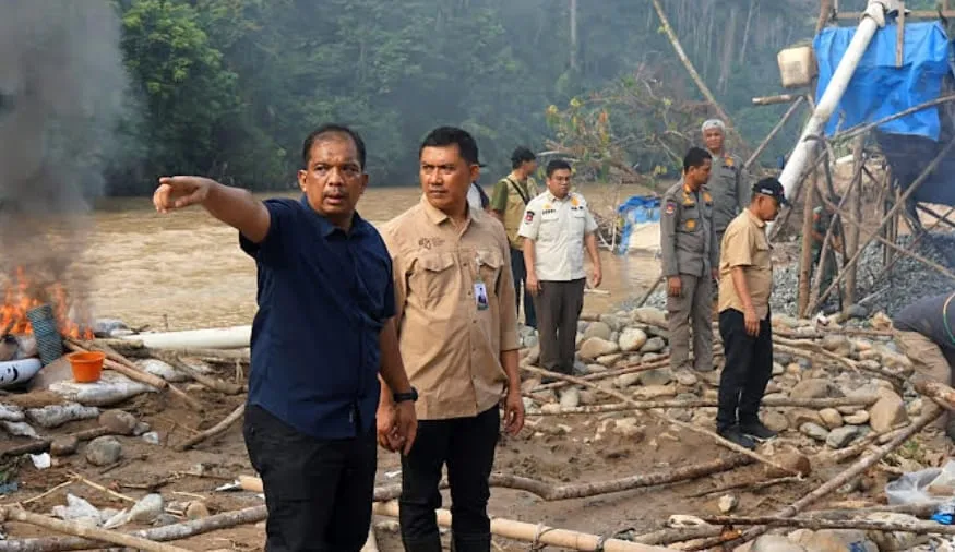 Tim Terpadu Tindak Pertambangan Emas Ilegal di Kotanopan Mandailing Natal