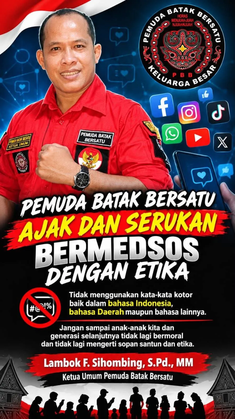 Ketum PBB Lambok Sihombing: Generasi Muda Harus Bijak Gunakan Medsos