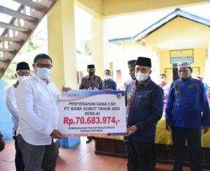 Bank Sumut Salurkan Dana CSR 70 Juta lebih Pembangunan Masjid Husnul Khotimah