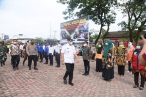 Bupati Batu Bara Pimpin Upacara Persiapan Penyemprotan Disinfektan Covid-19