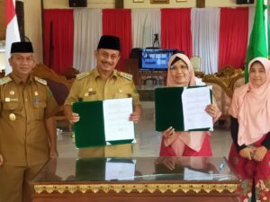 Bupati TSO Teken MoU Pendidikan Dengan UMTS Tapsel