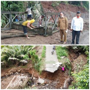 Pemkab Tapsel Gerak Cepat Bangun Jembatan Bailey di Jalan Putus Sitaratoit