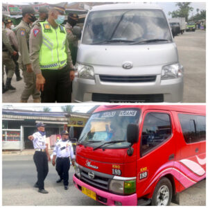 Belasan Angkutan Umum dan Mobil Pribadi Terjaring Posko Penyekatan Mudik Medan Tuntungan