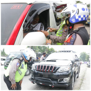 Petugas Hentikan Kendaraan Plat Luar Daerah Masuk Kota Medan
