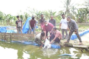 Bupati Dolly Pasaribu Serahkan Bantuan Budidaya Lele di Batang Angkola