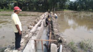 Warga Dusun 1 Cempaka Desa Tanah Rendah Apresiasi Pembangunan Drainase.