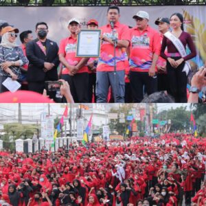 Pemko Medan Pecahkan Rekor MURI Peserta Senam Kolaborasi