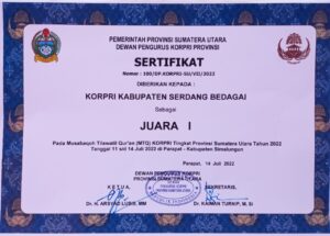 Dua Kali, Sergai Juara Umum MTQ Korpri Tingkat Sumut