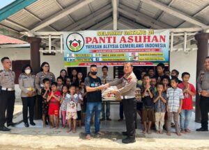 HUT Lantas Ke-67, Sat Lantas Polrestabes Medan Bantu Panti Asuhan