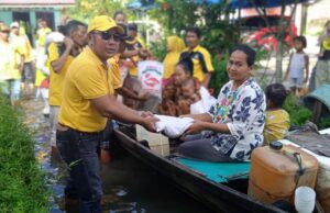 Golkar Batu Bara Salurkan Bantuan 3,5 Ton Beras kepada Korban Banjir 