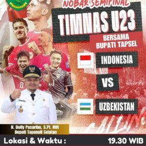 Pemkab Tapsel Gelar Nobar Semi Final Indonesia vs Uzbekistan.