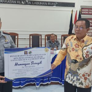 Lapas Labuhan Ruku Gelar Pelepasan Purna bakti Hamongan Saragih.