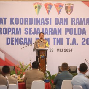Rakor Propam-POM TNI, Kapolda Sumut Komitmem Tegakkan Disiplin dan Berantas Narkoba.