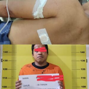 Polisi Ditikam Pengedar Narkoba, 7,83 Gram Sabu 2 Pisau Diamankan.
