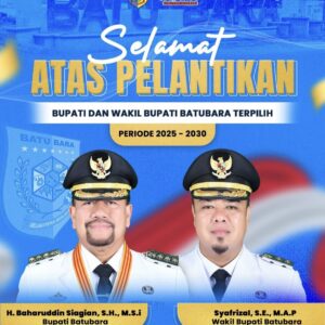 Plt Kaban Bapenda : Selamat atas Pelantikan Bupati-Wakil Bupati Bati Bara Periode 2025-2030
