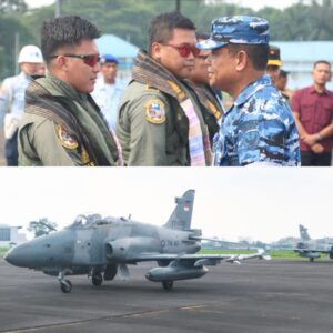 Kedatangan Pesawat Tempur Hawk 100/200 Skadron Udara 12 di Lanud Soewondo Latihan Refueling dan Training Local