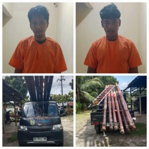 Dua Pria Warga Simalungun Sindikat Pencurian Tiang Mitratel Ditangkap Polsek Indrapura