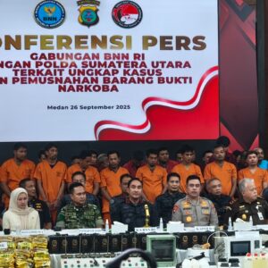 Perang Melawan Narkoba, Sinergi BNN RI dan Polda Sumut Ungkap 1,7 Ton Narkotika