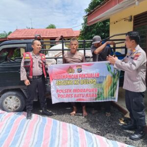 Polsek Indrapura Salurkan 1,4 Ton Hasil Panen Jagung Petani Binaan ke Bulog Asahan