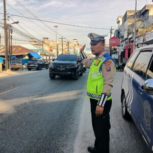 Sat Lantas Polres Batu Bara Gelar Pengaturan Lalu Lintas di Sejumlah Titik Jalinsum