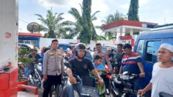 Pasokan BBM Menipis, Polsek Medang Deras Lakukan Patroli ke SPBU dan Pusat Perdagangan
