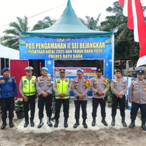 Sipropam Polres Batu Bara Cek Kesiapan Personel Pos Pam Sei Bejangkar Operasi Lilin Toba 2025