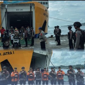 Jaga Gerbang Laut Nias, Brimob Sumut Intensifkan Patroli Arus Mudik di Pelabuhan Gunungsitoli